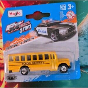 Maisto Fresh Metal School Bus District 2 Yellow Diecast French Co